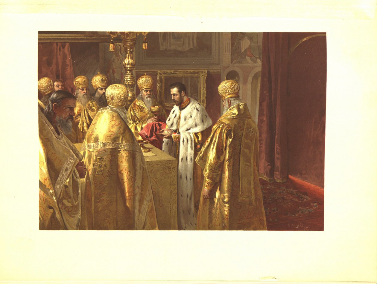 Miklós koronázási szertartása II. Az Eucharisztia, 1899 alkotó: Klavdiy Vasilievich Lebedev