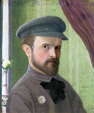 Önarckép, 1909-1910 körül (olaj, karton) alkotó: Ivan Vassilyevich Klyun