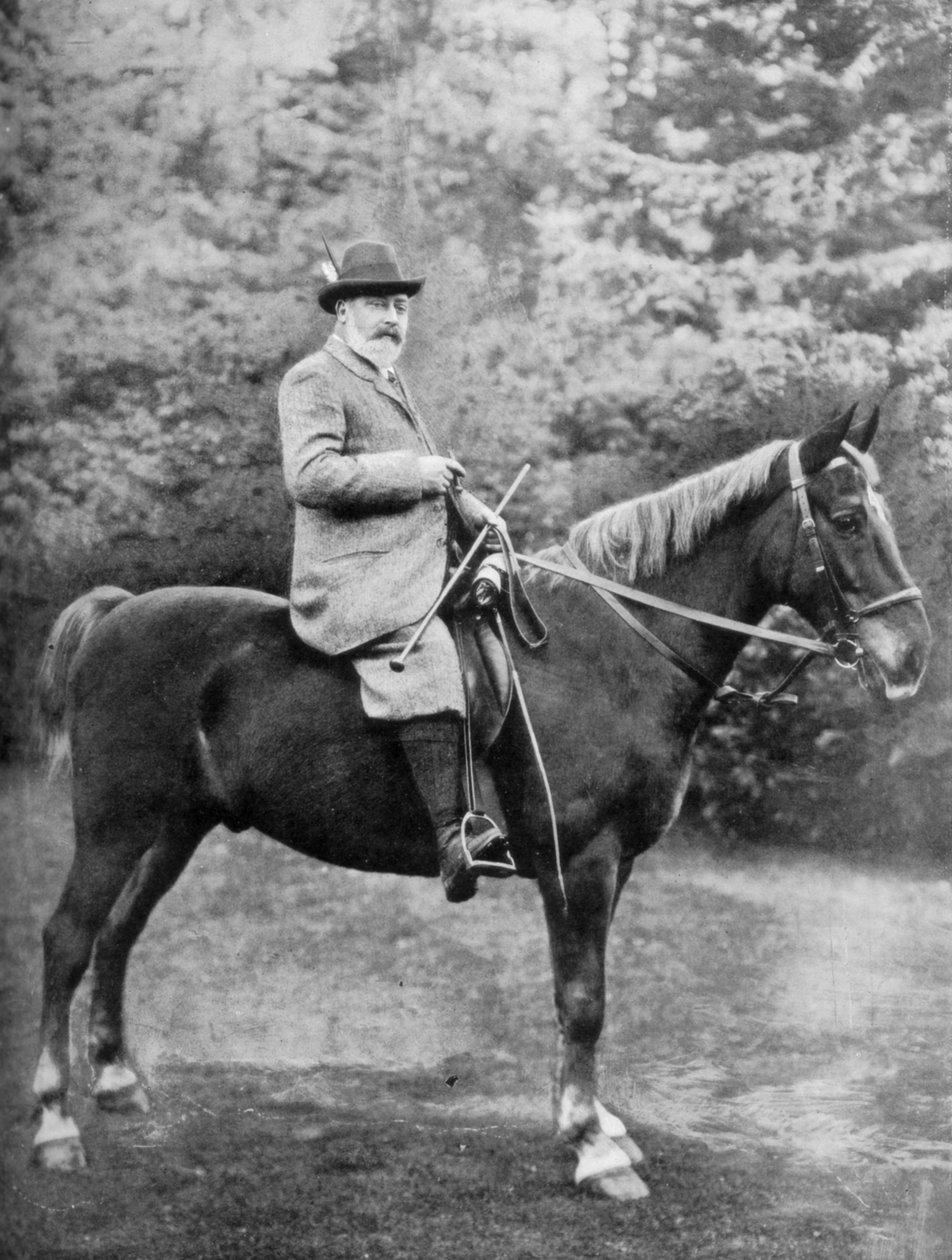 VII. Edward király a titkos lovaglásban Sandringhamben, Norfolkban, 1902-c1910 1910 alkotó: Knights Whittome