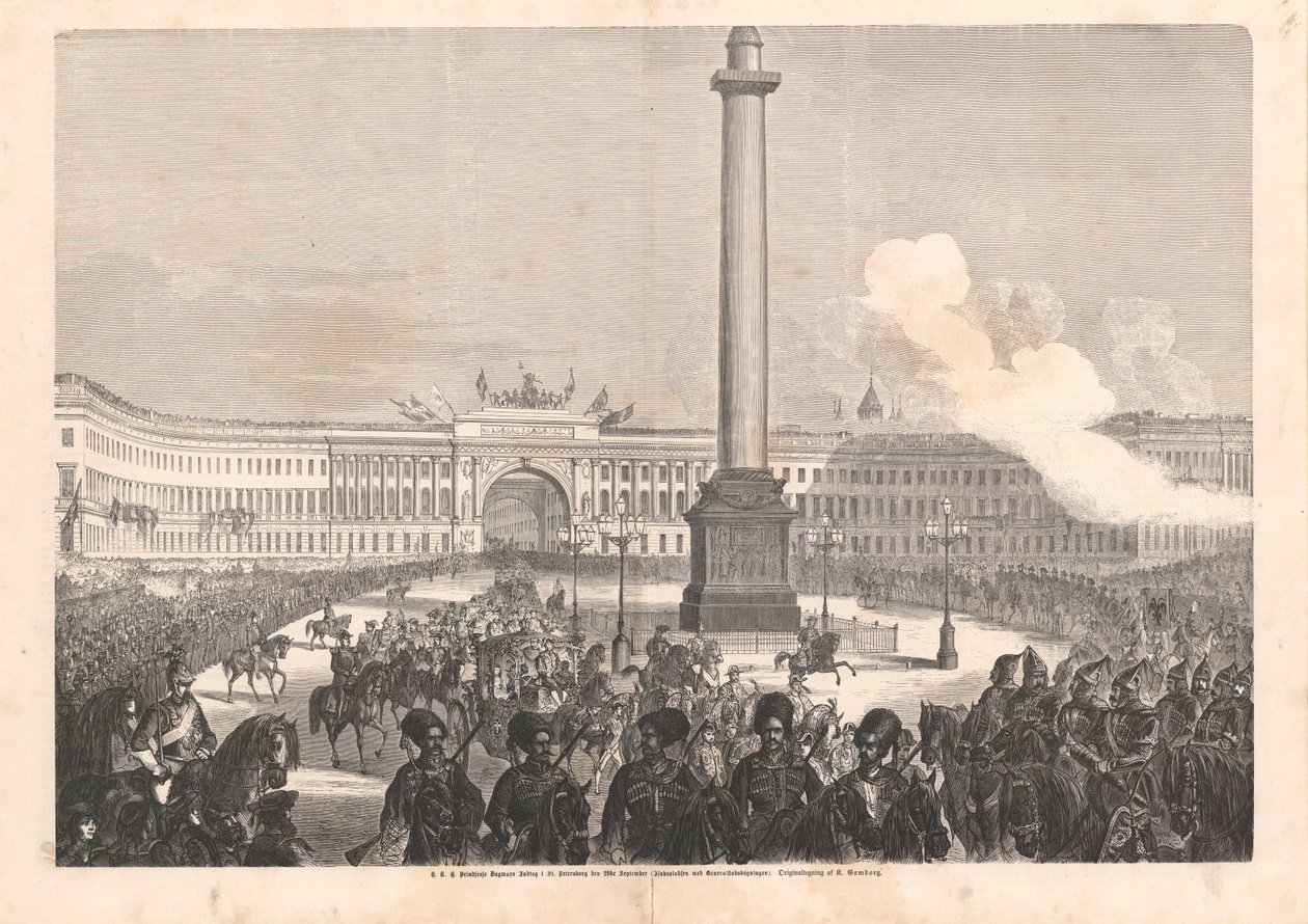 Dagmar dán hercegnő belépése Szentpétervárra 1866. szeptember 23-án. alkotó: Knud Gamborg