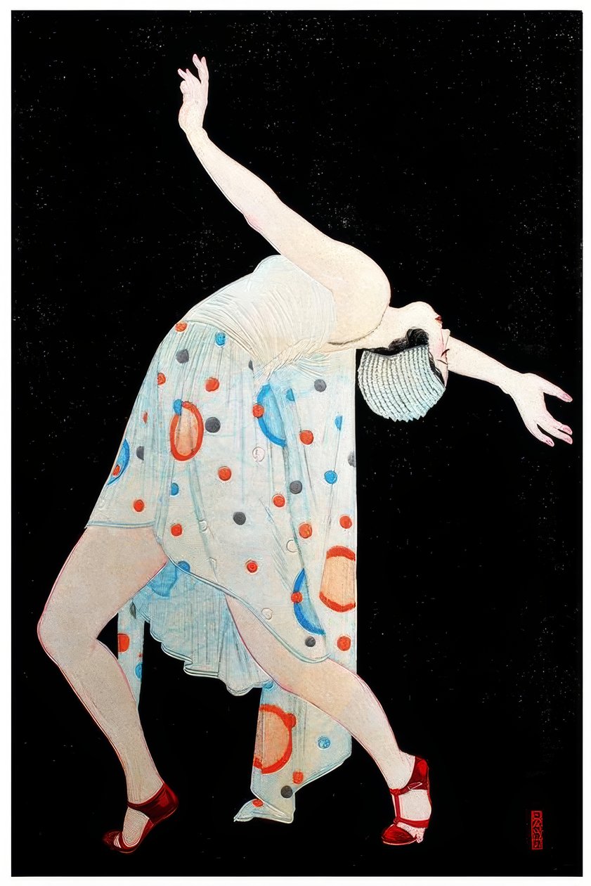 Art Deco moga vagy modern lány táncol alkotó: Kobayakawa Kiyoshi