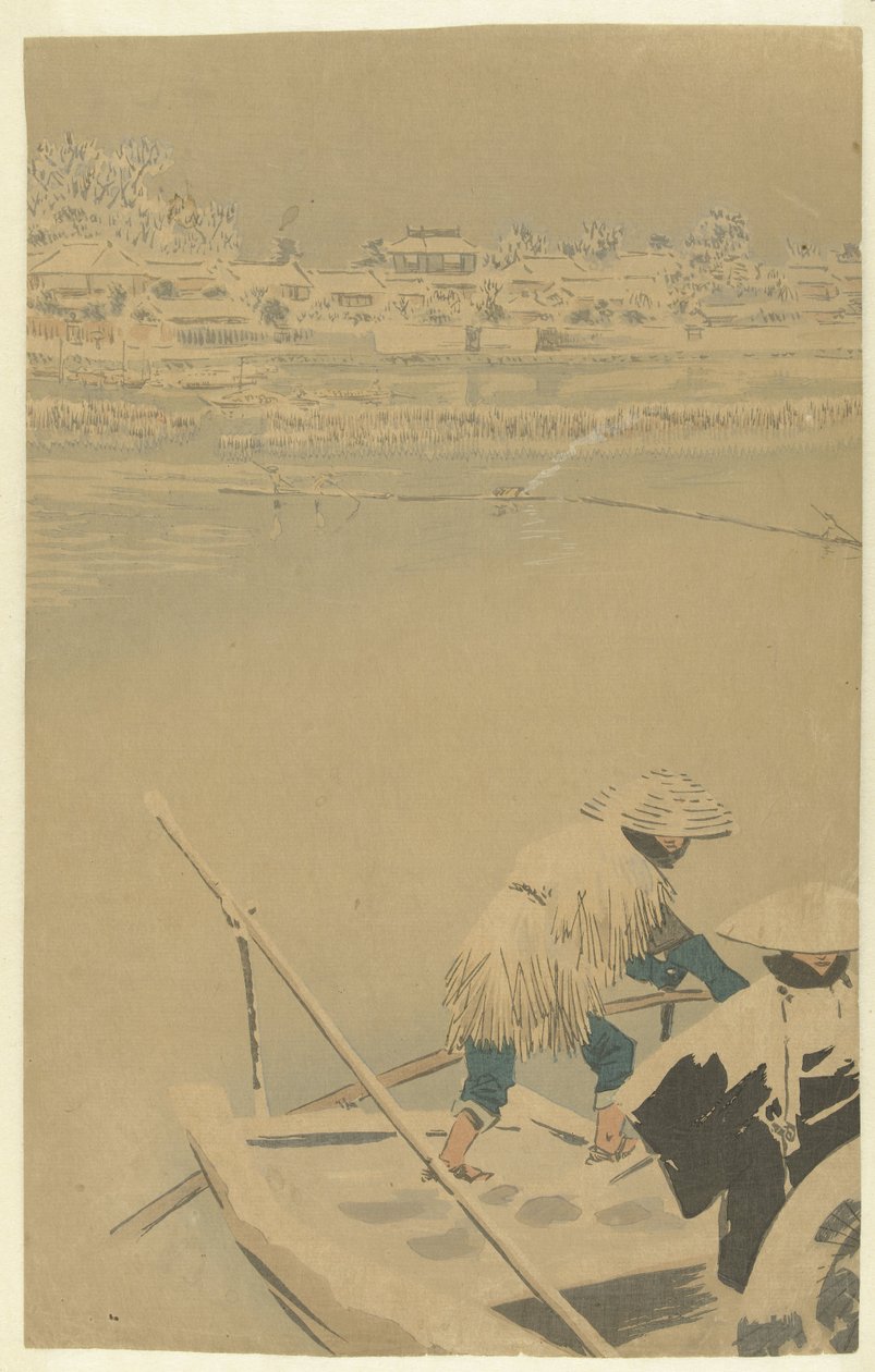 Alkonyat hó Matsuchiyamánál Új arcok Tokió híres helyein (sorozat címe) Tokyo meisho shinkei no uchi (sorozat címe) alkotó: Kobayashi Kiyochika
