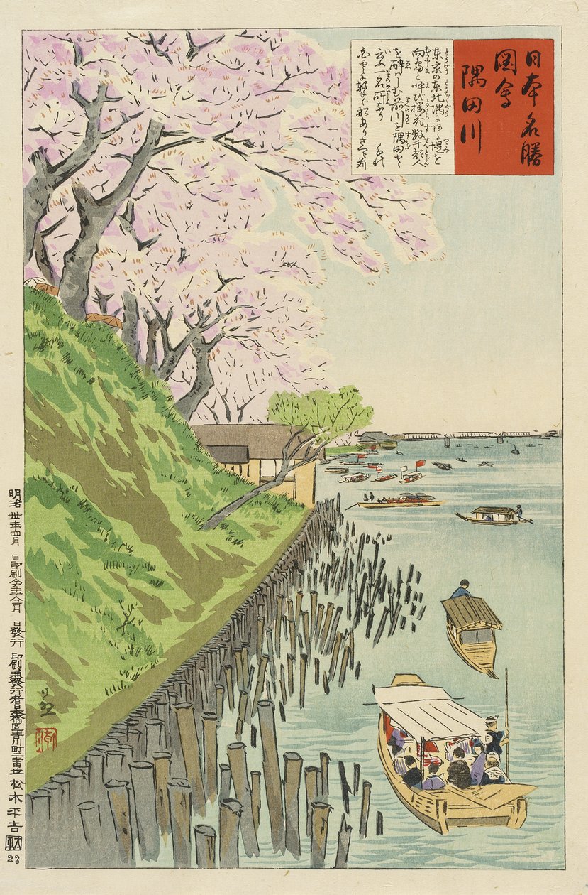 Sumida-folyó alkotó: Kobayashi Kiyochika
