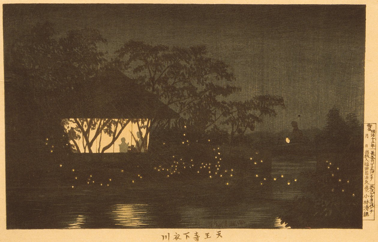 A Koromo folyó a Tennōji templom alatt alkotó: Kobayashi Kiyochika