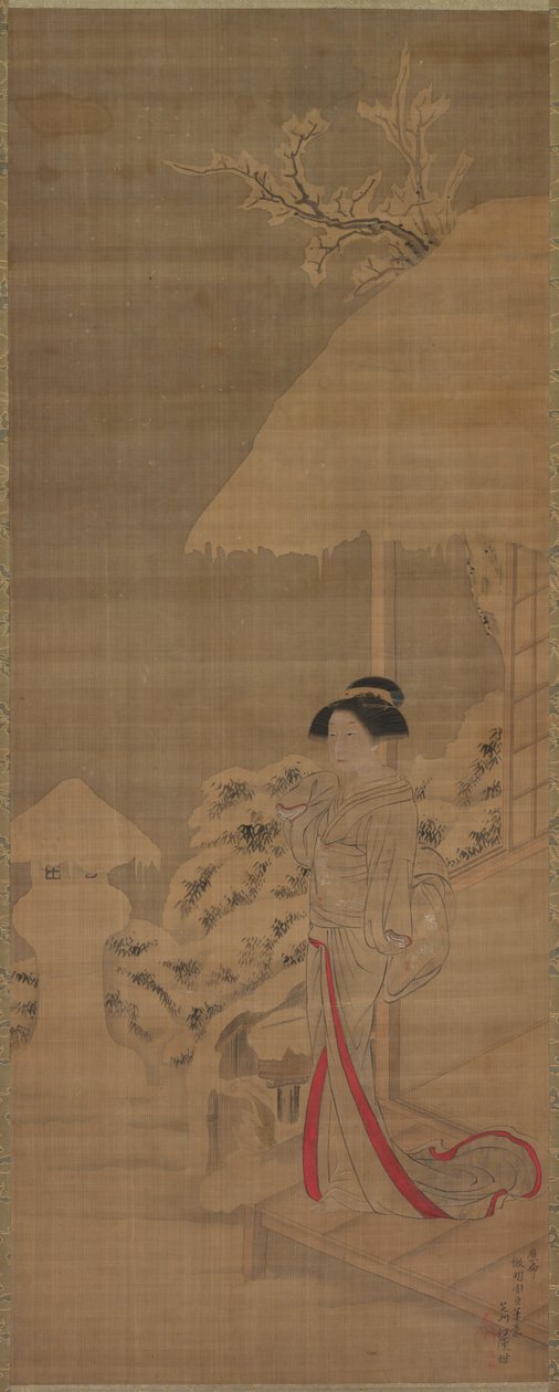 Szépség Bijin in the Snow, 18. század vége-19. század eleje. alkotó: Kokan Shiba