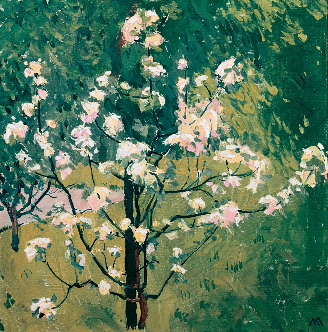 Blühender Baum im Garten - Virágzó fa a kertben ... (olaj, vászon) alkotó: Koloman Moser