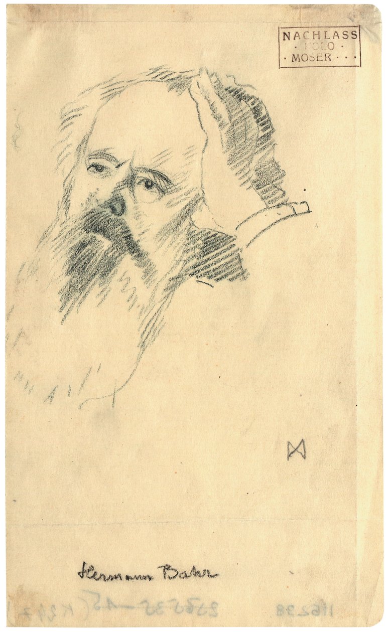 Hermann Bahr portréja 1863-1934, 1904 körül. alkotó: Koloman Moser