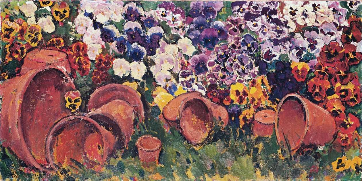 Árvácskák virágcseréppel - Árvácskák virágcseréppel ... (olaj, vászon) alkotó: Koloman Moser