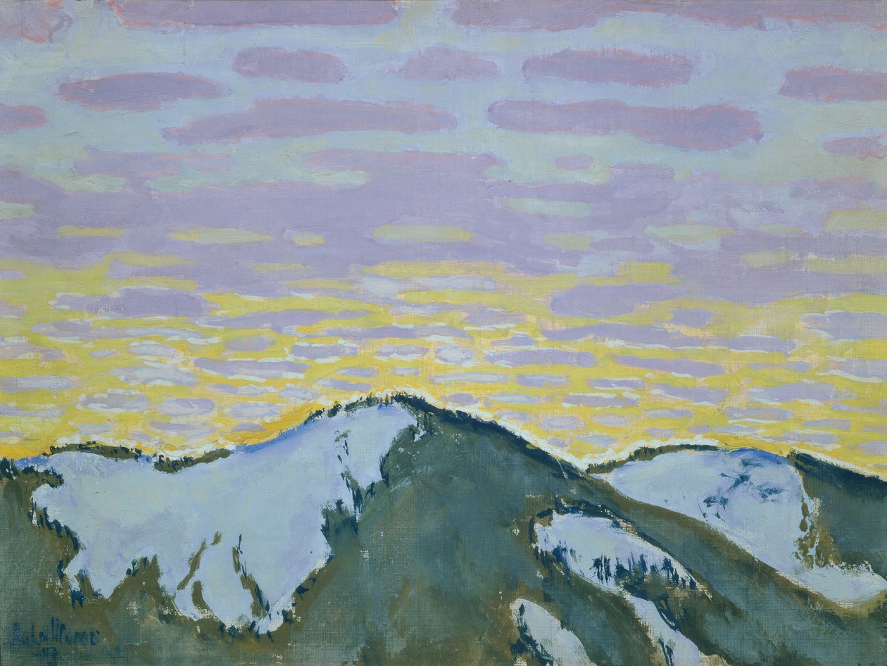 Havas hegycsúcsok alkonyatkor alkotó: Koloman Moser