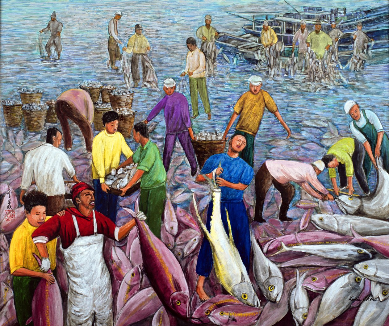 Bumper Harvest, 1994 (guache, selyem) alkotó: Komi Chen