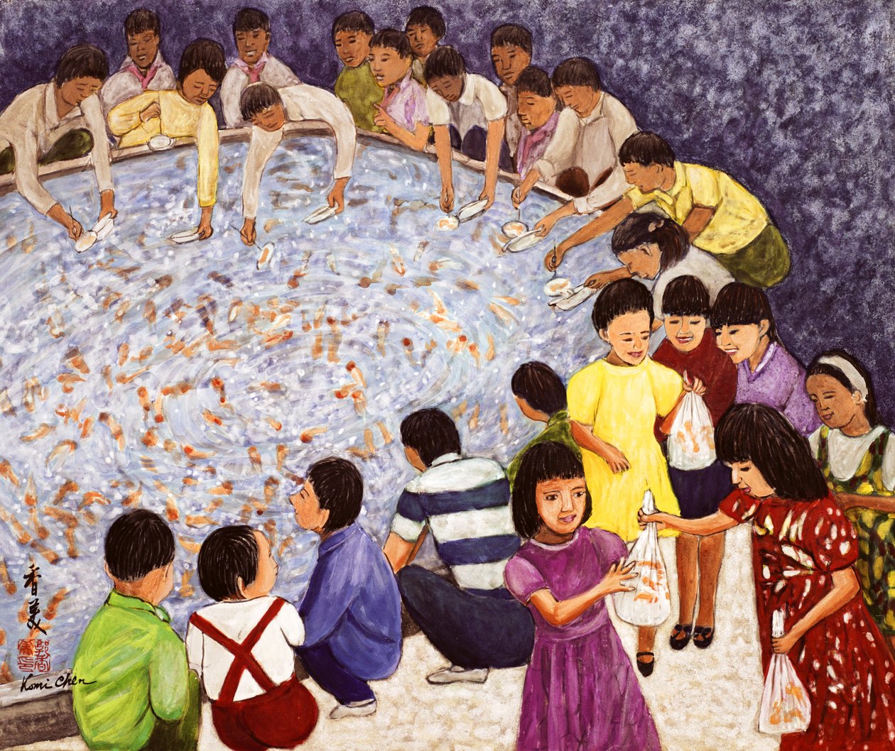 Show Off, 1994 (guache, selyem) alkotó: Komi Chen