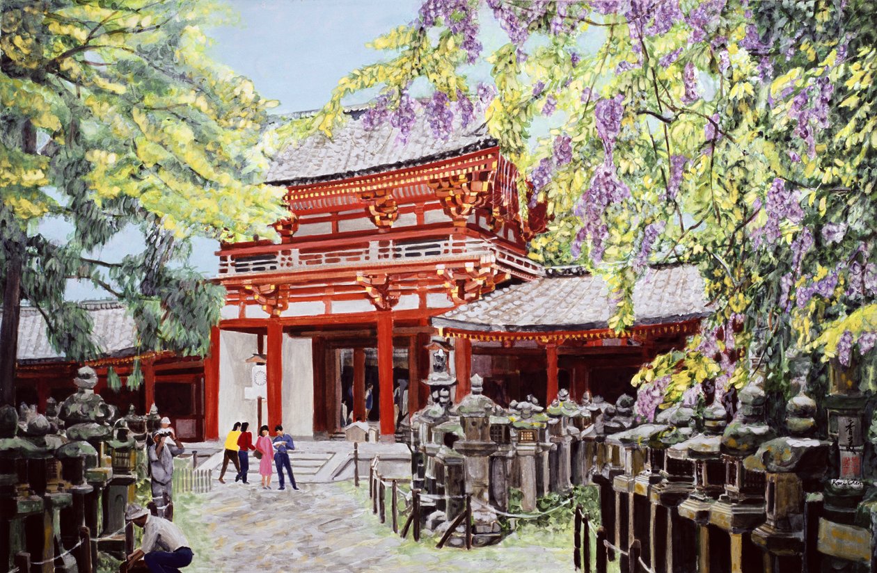 Amikor Wisteria Blossom, 1989 (gouache rizspapíron) alkotó: Komi Chen