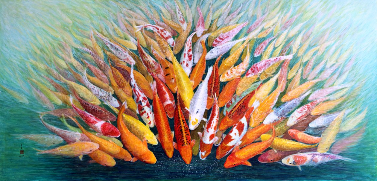 Verseny, 2011 (keleti gouche rizspapíron) alkotó: Komi Chen