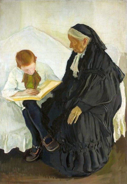 Nagymama és unoka. alkotó: Konrad Krzyzanowski