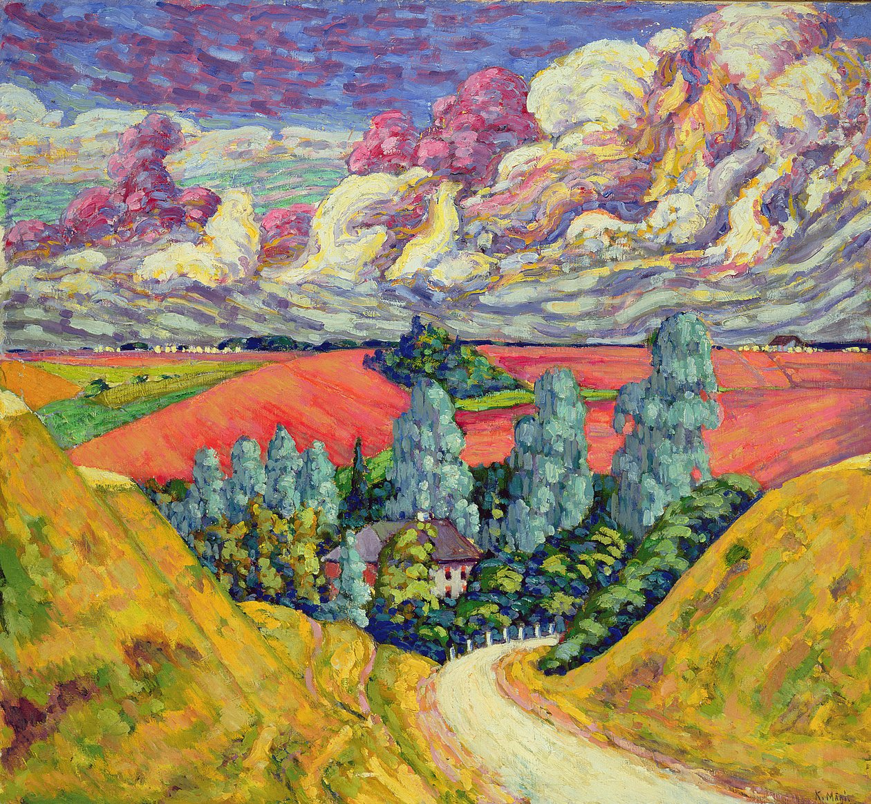Útban Tartuba Viljandiból, 1915-6 alkotó: Konrad Magi
