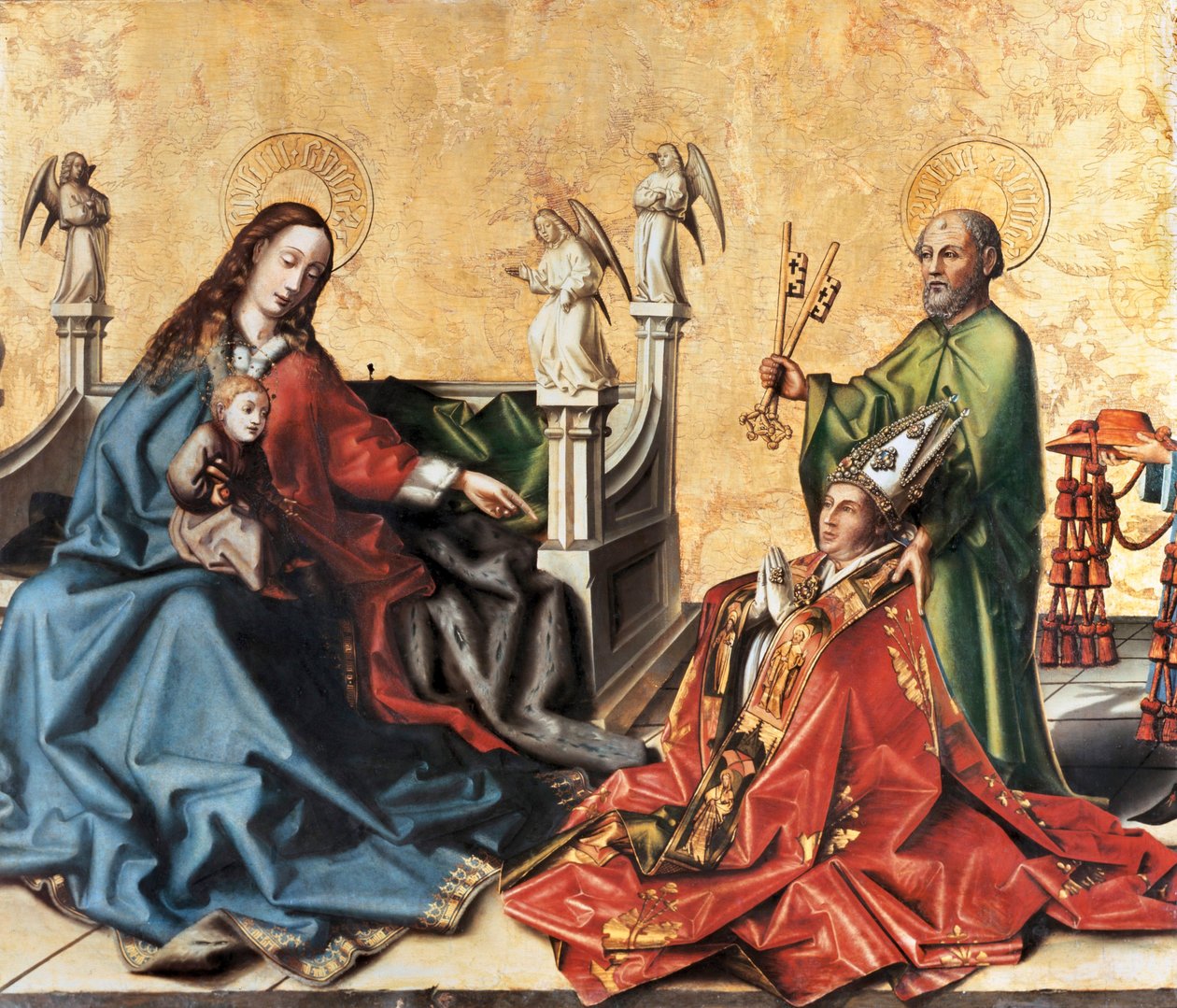 Mies bíborosának bemutatása a Szűznek. Konrad Witz festménye, 1444 körül alkotó: Konrad Witz