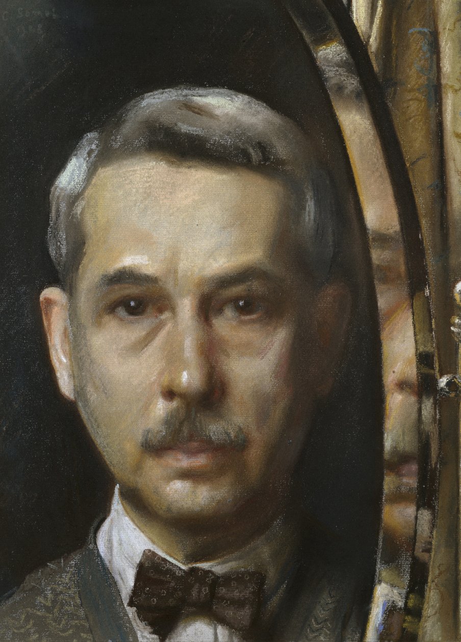 Önarckép tükörben, 1928 (pasztell, papíron) alkotó: Konstantin Andreevic Somov