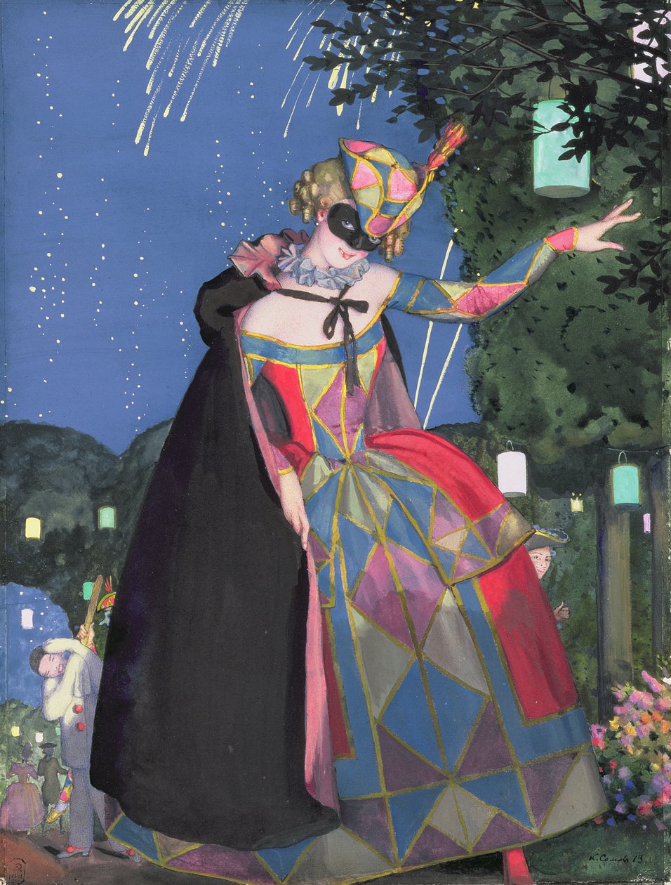 Columbine kis nyelve, 1913 (wc és gouache papíron) alkotó: Konstantin Andreevic Somov