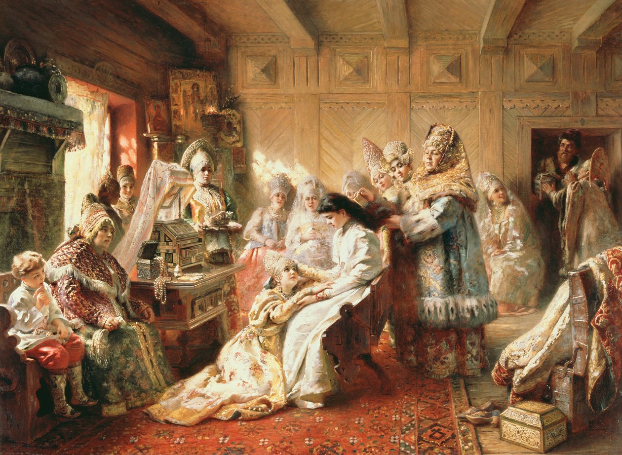 Az esküvő előtt, 1890 alkotó: Konstantin Egorovich Makovsky