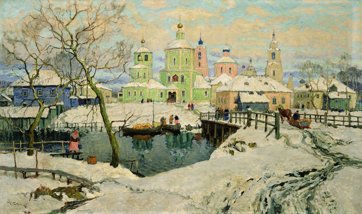 A kis falu Torzsok, 1917 alkotó: Konstantin Ivanovich Gorbatov