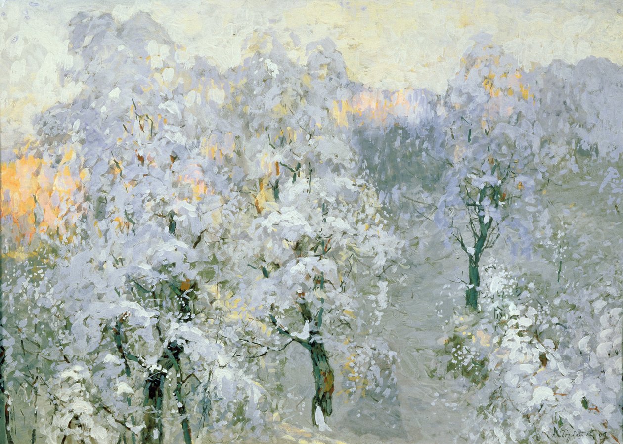 Fák téli ezüstben, 1910 alkotó: Konstantin Ivanovich Gorbatov