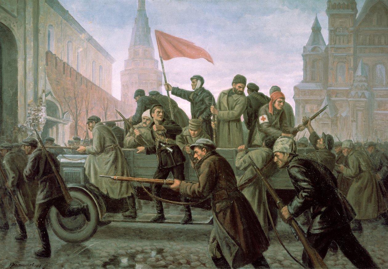 A moszkvai Kreml elfoglalása 1917-ben, 1938-ban alkotó: Konstantin Ivanovich Maximov