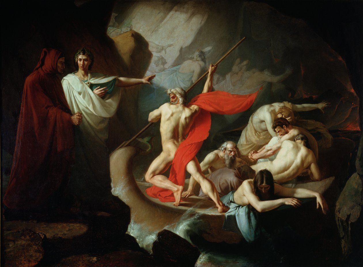 Charon a holtak lelkét közvetíti a Styxen, 1860 alkotó: Konstantin Petrovich Pomerantsev