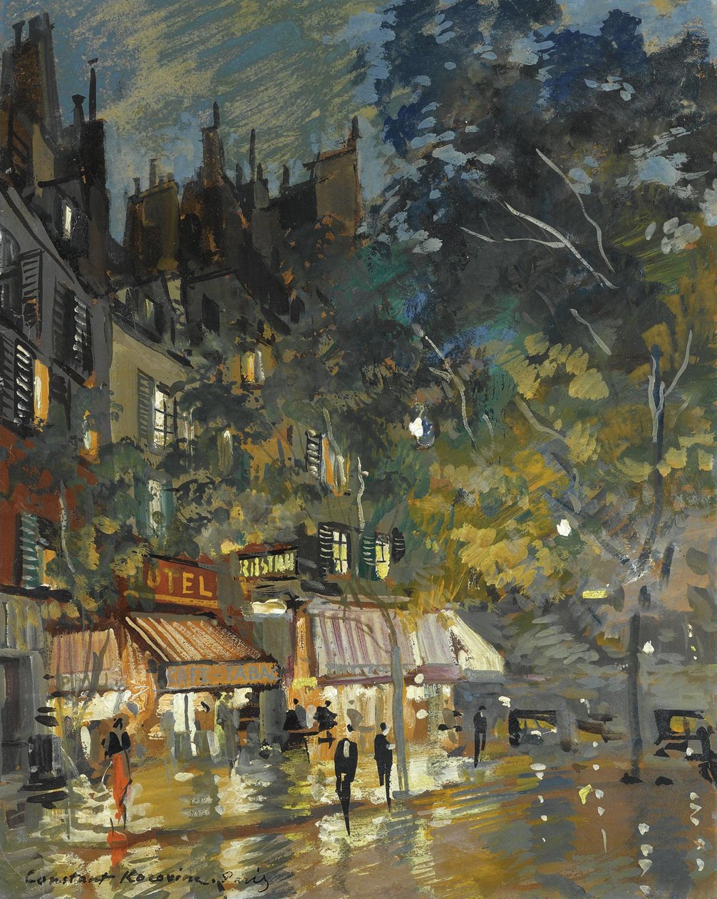 Kávézó Párizsban éjjel, 1936 alkotó: Konstantin Alekseevich Korovin