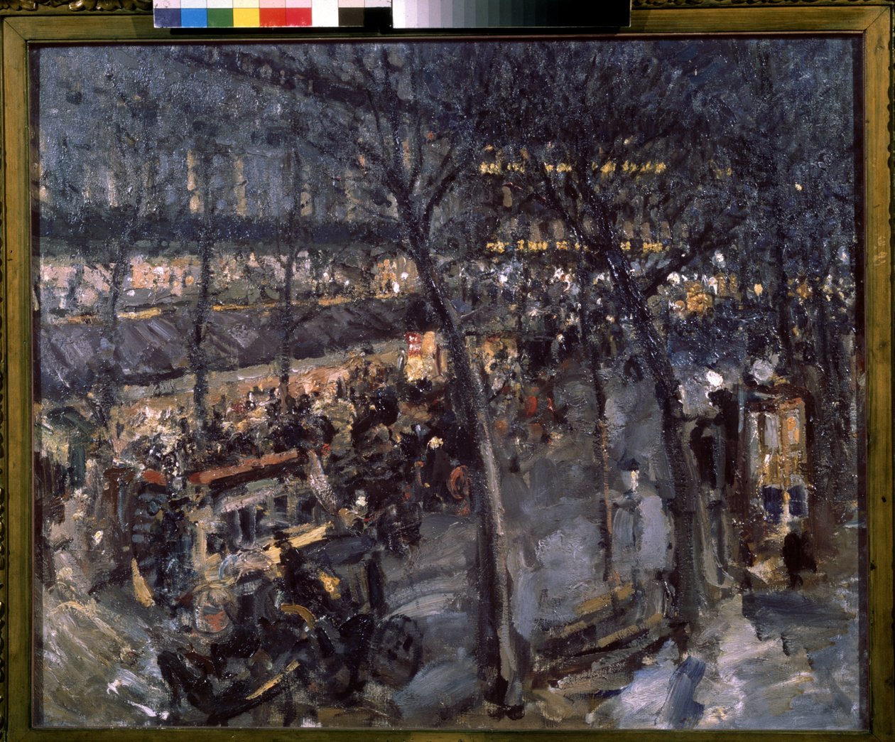 Párizs, Cafe de la Paix a 9. kerületben. (Párizs, Cafe de la Paix). Kilátás a párizsi kávézó teraszára, esti szórakozás. Konsztantyin Alekszejevics Korovin (Konsztantin Korovin) festménye (1861-1939), olaj, vászon alkotó: Konstantin Alekseevich Korovin