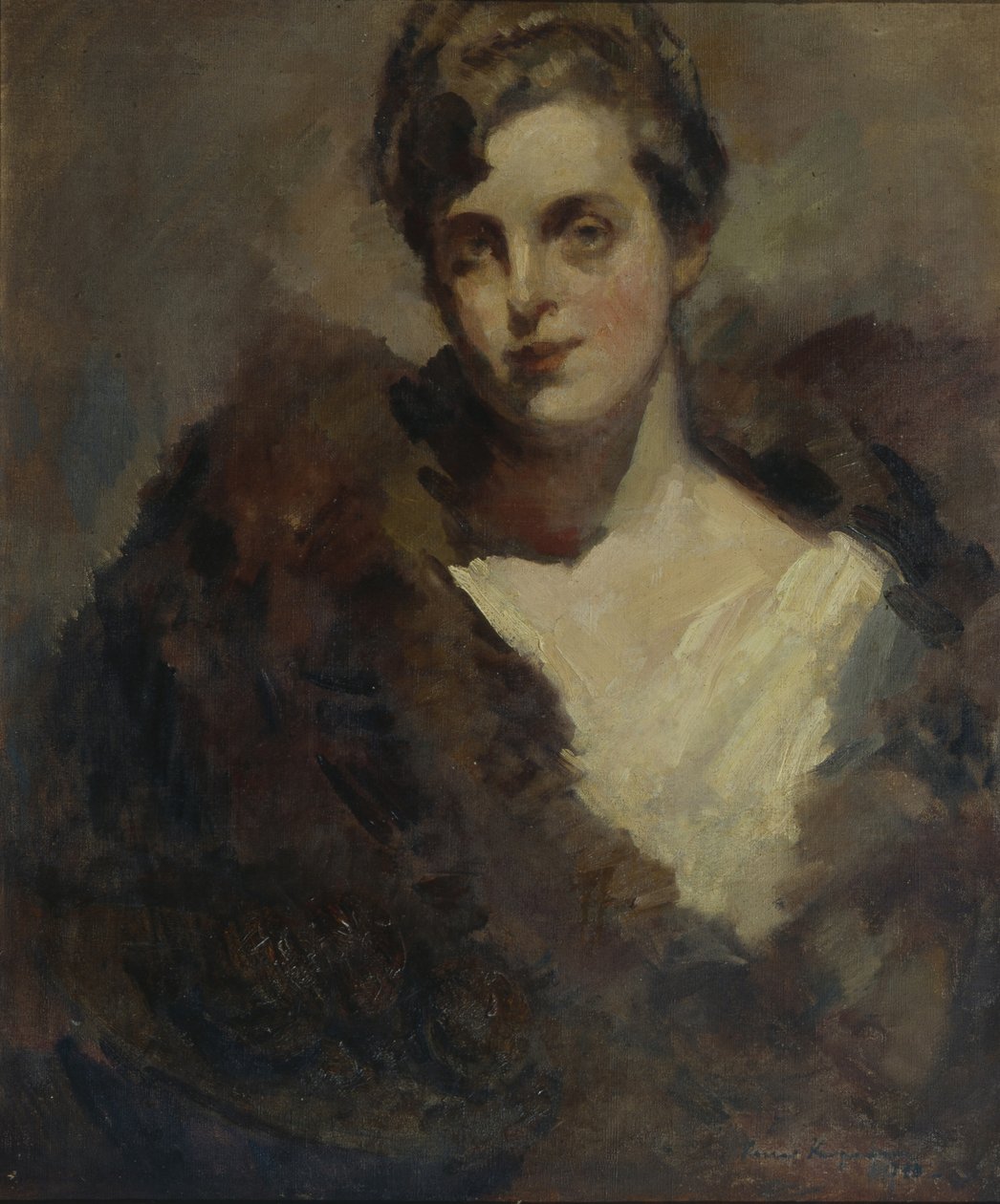 Vera Dorofeeva operaénekesnő portréja alkotó: Konstantin Alekseevich Korovin