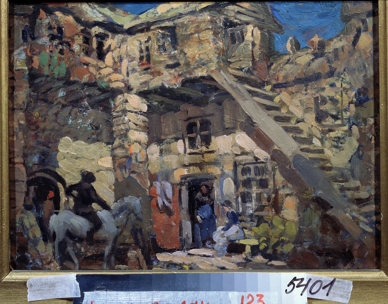 Színpadterv Leon (vagy Ludwig) Minkus (1826-1917) Don Quijote című balettjéhez (L. Minkus Don Quijote című balettjének színpadterve). Konsztantyin Alekszejevics Korovin (Konsztantin Korovin) (1861-1939) alkotása, gouache kartonon alkotó: Konstantin Alekseevich Korovin