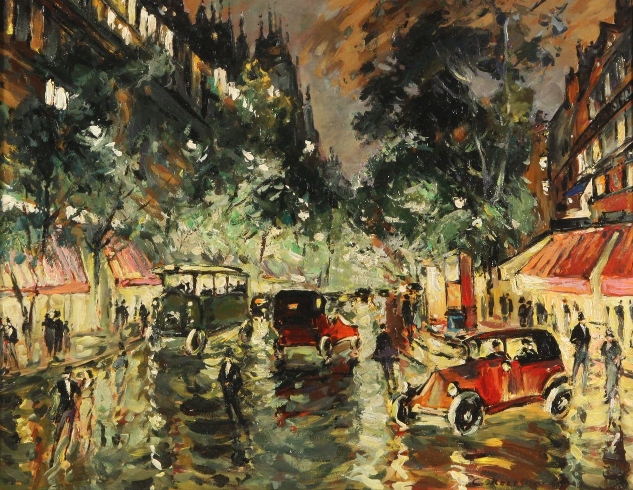 Esős éjszaka Párizsban, 1930-as évek alkotó: Konstantin Alekseevich Korovin
