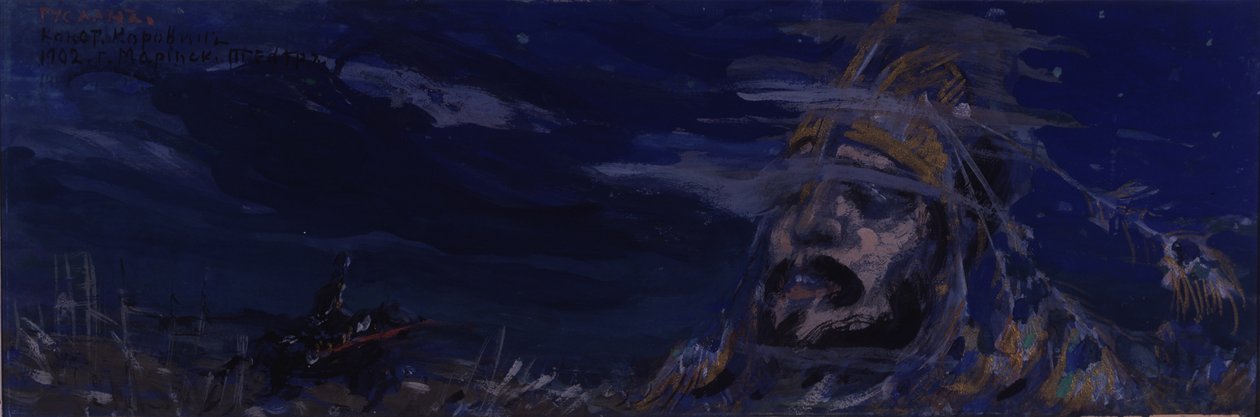 M. Glinka Ruslan és Ludmila című operájának színpadterve, 1907 alkotó: Konstantin Alekseevich Korovin