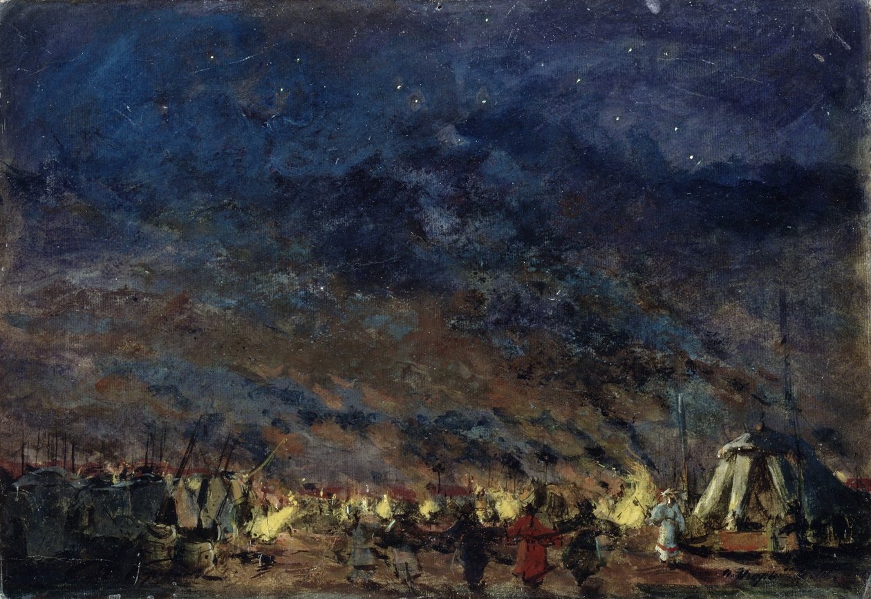 A polovci tábor. Színpadterv A. Borodin Igor herceg című operájához, 1914 alkotó: Konstantin Alekseevich Korovin