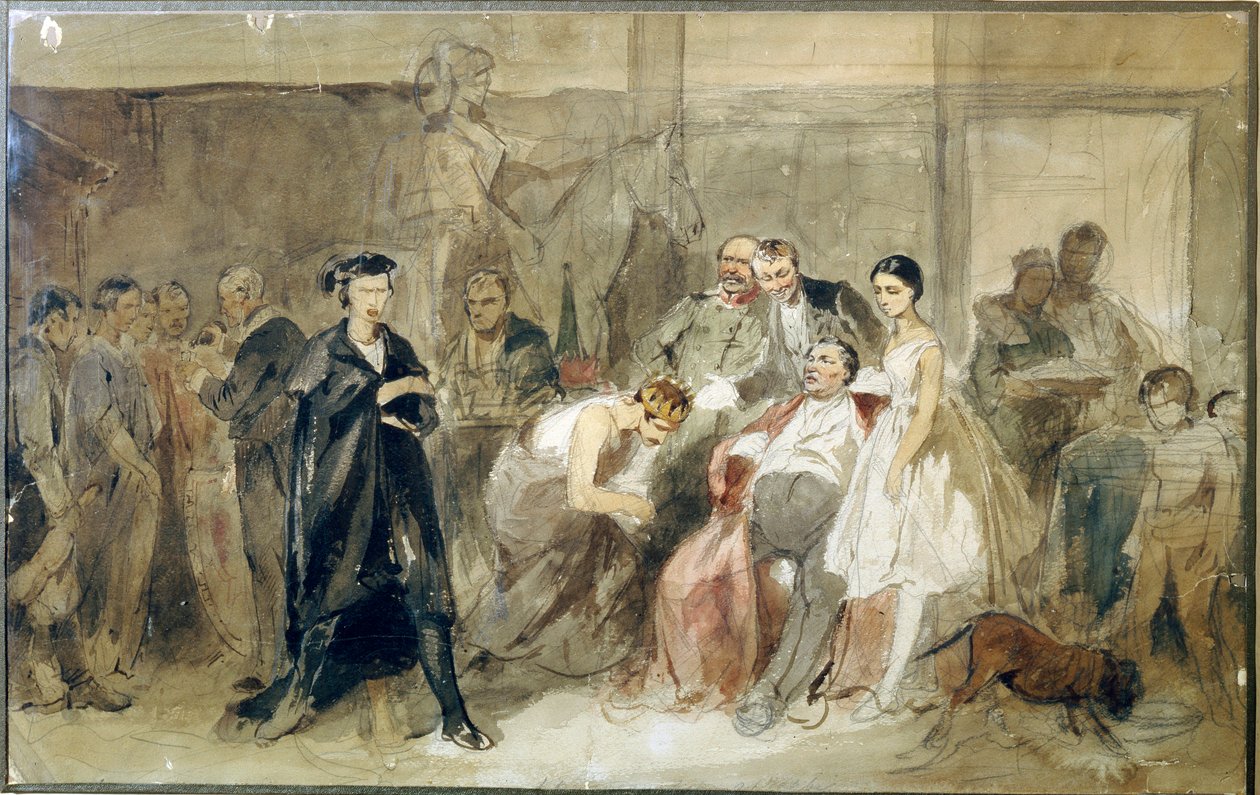 A függöny mögött a jobbágyszínházban - Konsztantyin Alekszandrovics Trutovszkij (Troutovszkij) (1826-1893) munkája - A függöny mögött a jobbágyszínházban - Akvarell papíron - Orosz művészet alkotó: Konstantin Alexandrovich Trutovsky