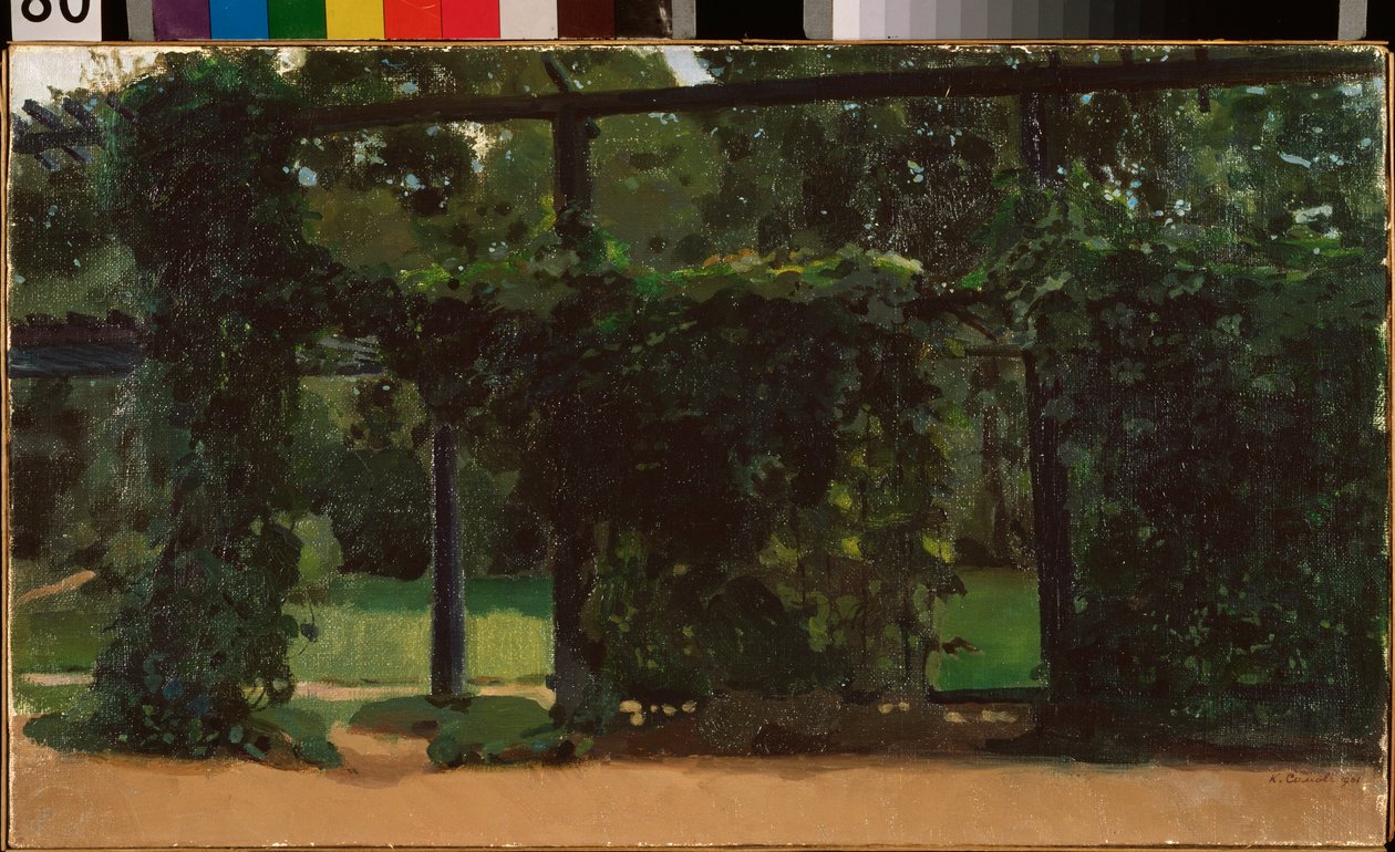 Liget. Konstantin (Konsztantin) Andrejevics Somov (1869-1939) festménye, olaj, vászon alkotó: Konstantin Andreevic Somov