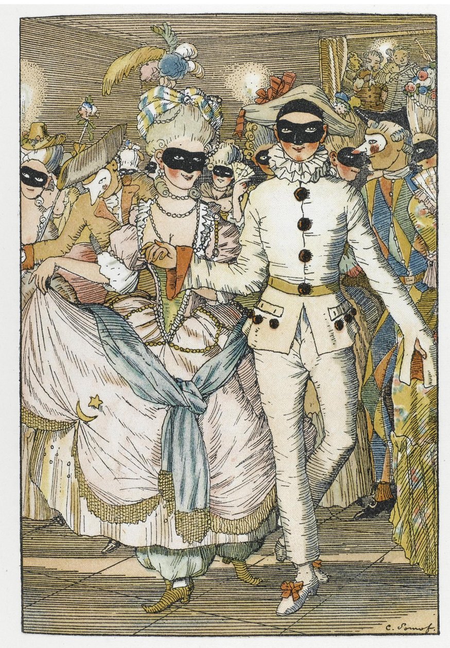 Illusztráció a The Book of the Marquise könyvhöz alkotó: Konstantin Andreevic Somov
