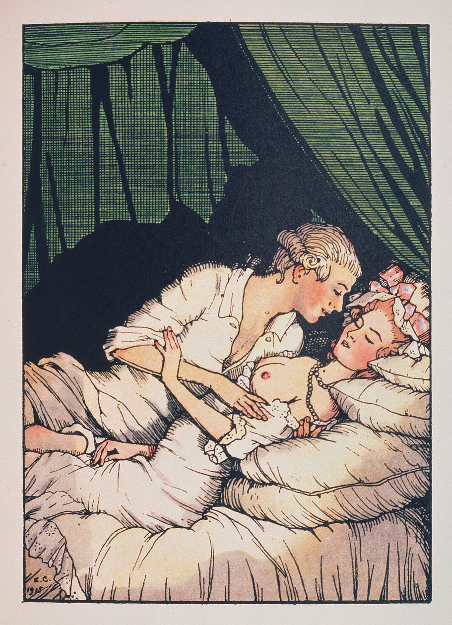 Illusztráció: Franz Blei "Le Livre de la Marquise" (illusztráció Franz Blei márkinő könyvéhez) (meztelen márkinő, ágyban fekszik a szeretőjével) - Konstantin (Konstantin) Andrejevics Somov (1869-1939) munkája , rézkarc alkotó: Konstantin Andreevic Somov