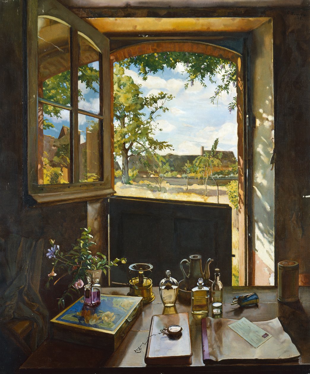 Nyitott ajtó a kertben alkotó: Konstantin Andreevic Somov