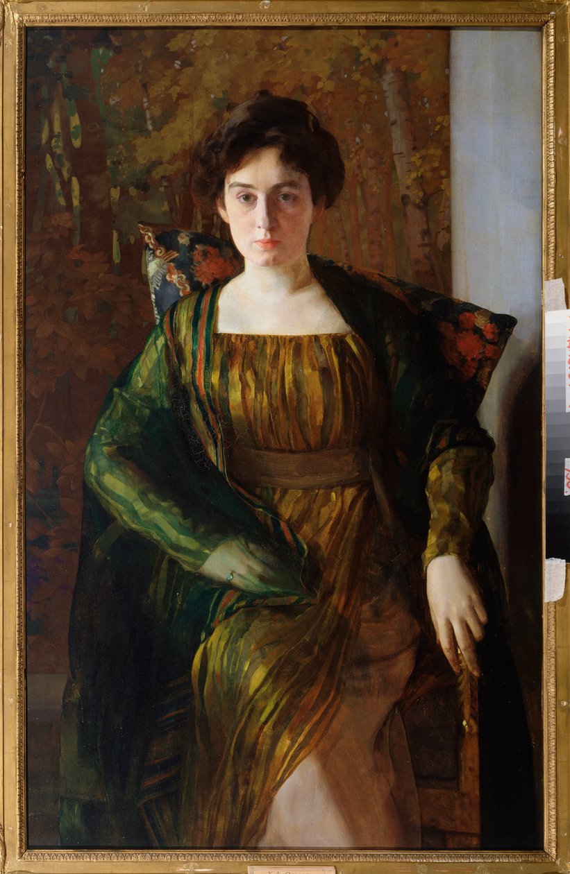 Henrietta Hirshmann (1885-1970) portréja. Konstantin (Konsztantyin) Andrejevics Somov (1869-1939) festménye, olaj, vászon alkotó: Konstantin Andreevic Somov