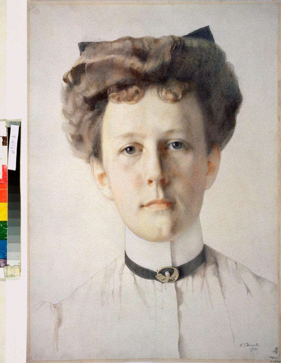 Alexandra Nolde bárónő portréja (A Nolde bárónő portréja) - Konstantin (Konsztantyin) Andrejevics Somov (1869-1939) alkotása, színes ceruzák papíron alkotó: Konstantin Andreevic Somov