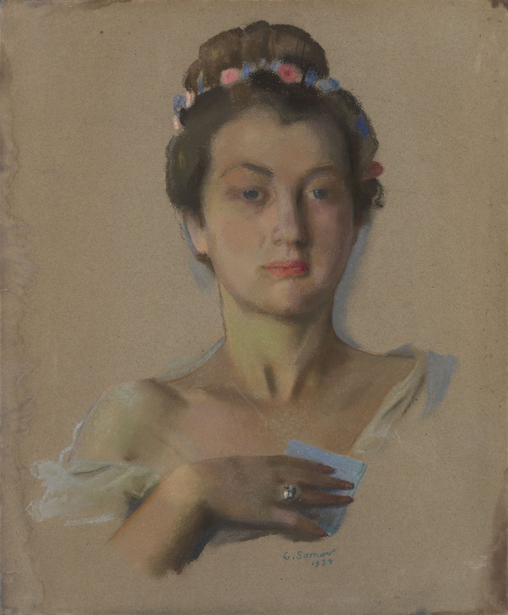 Alexandra Levchenko portréja, 1934 alkotó: Konstantin Andreevic Somov