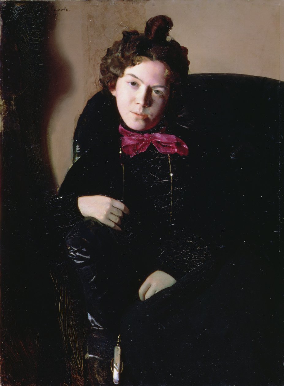 Anna Petrovna Ostroumova-Lebedeva (1871-1955) portréja 1901 (olaj, vászon) alkotó: Konstantin Andreevic Somov