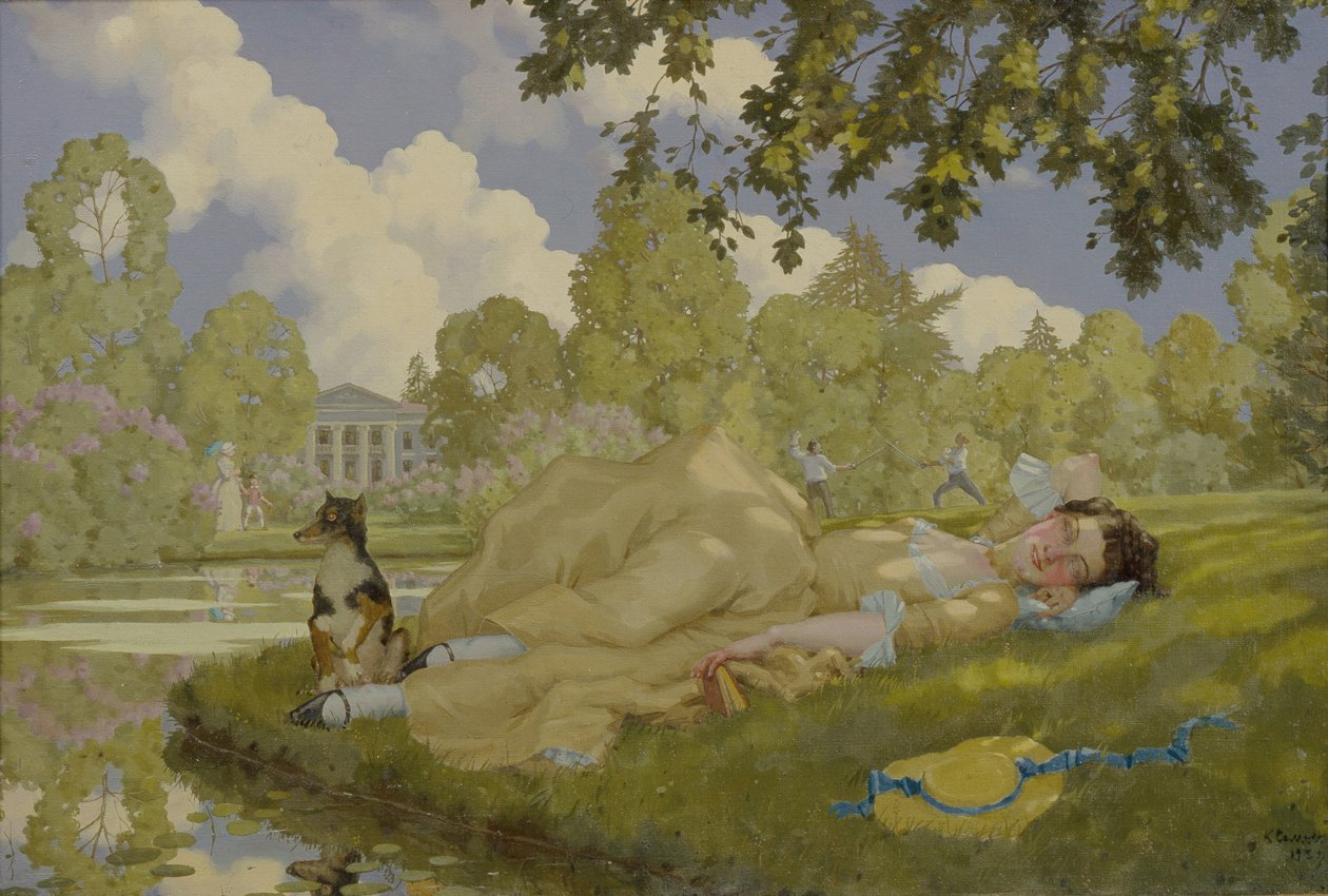 Alvó nő a parkban, 1922 alkotó: Konstantin Andreevic Somov