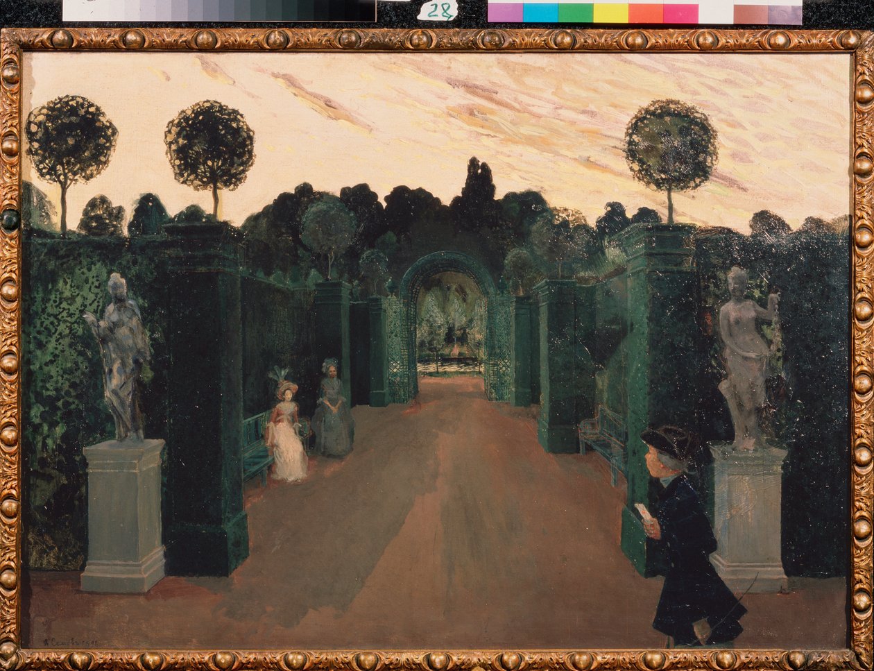 Egy szerelmes levél. Konstantin (Konsztantyin) Andrejevics Somov (1869-1939) festménye, olaj, vászon alkotó: Konstantin Andreevic Somov