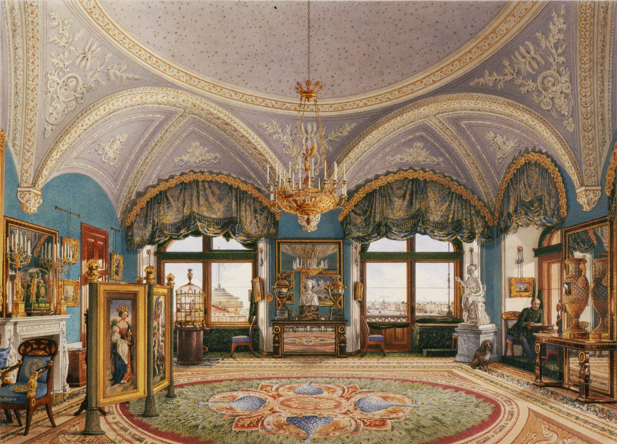 A Téli Palota belső terei. I. Miklós császár sarokrajza, XIX. század közepe. alkotó: Konstantin Andreyevich Ukhtomsky