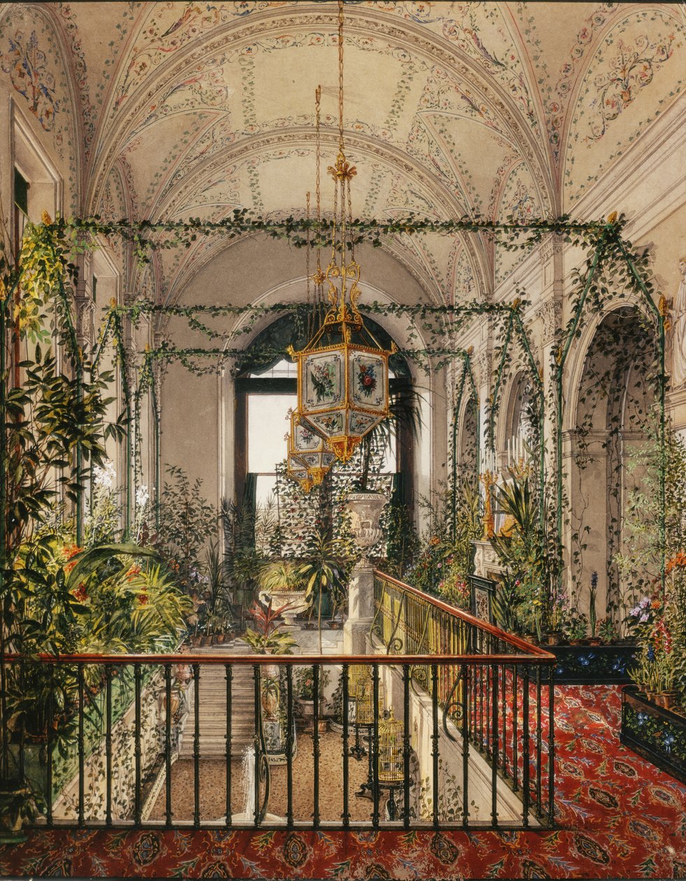 A Téli Palota belső terei. A kis télikert Alexandra Fjodorovna lakásaiban, 1870-es évek alkotó: Konstantin Andreyevich Ukhtomsky