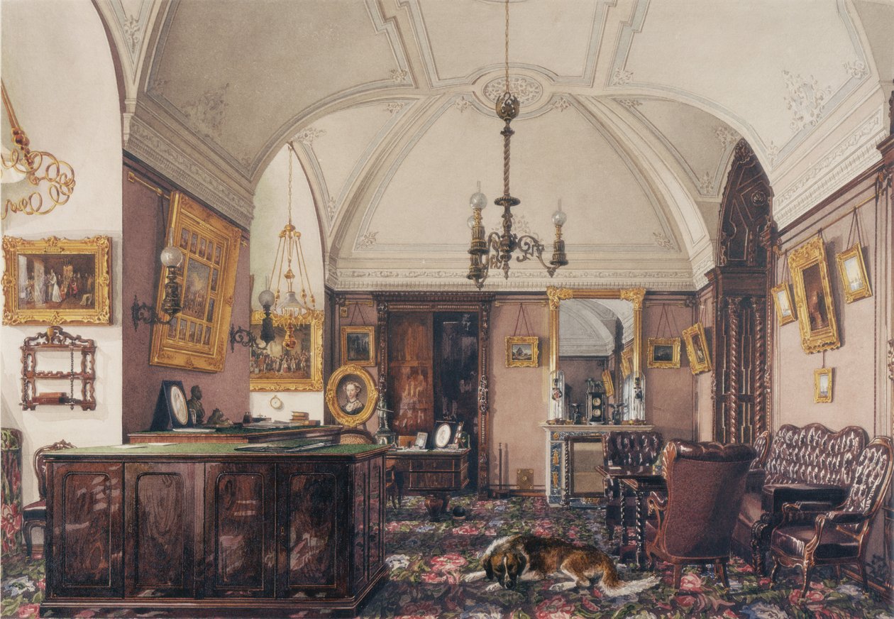 A Téli Palota belső terei. Nicholas Nicolaievich nagyherceg tanulmánya, 1856 alkotó: Konstantin Andreyevich Ukhtomsky