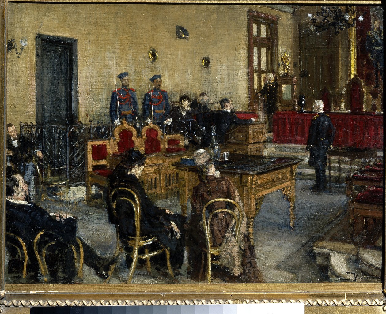 Ítéletre várva. Konsztantyin Apollonovics Savitsky (1844-1905) festménye, olaj, vászon alkotó: Konstantin Apollonovich Savitsky