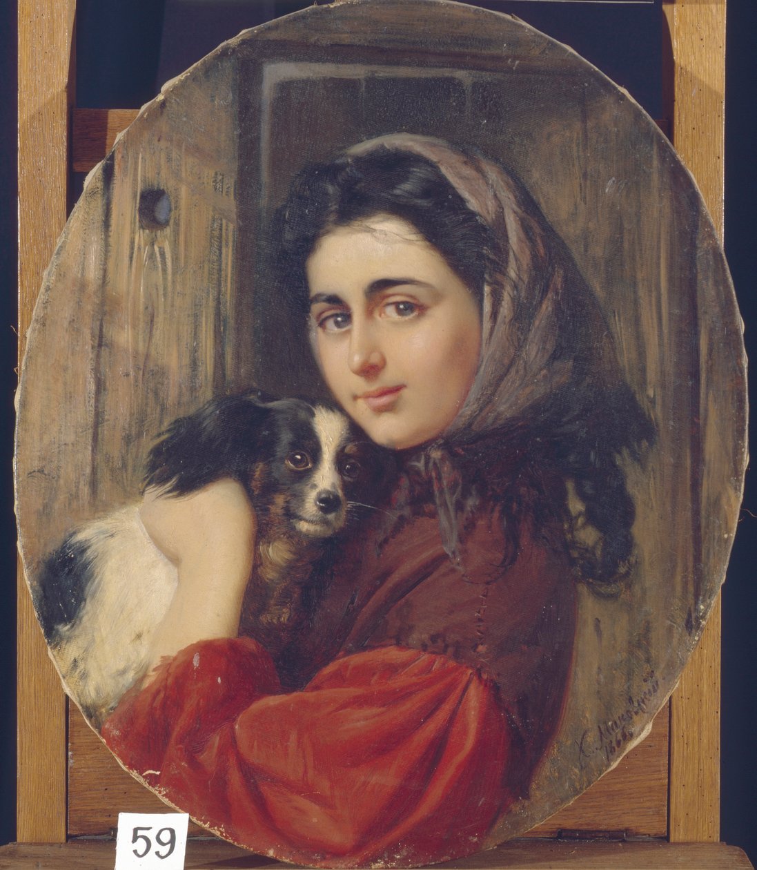 Lány Kis Kutyával alkotó: Konstantin Egorovich Makovsky